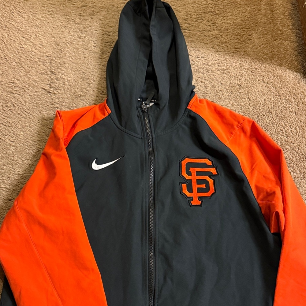 Nike Black and Orange Zip-Up Jacket